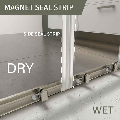 Holden 50-54.W x 70.H Easy Clean Double Framed Sliding Shower Door with 1/4" (6mm) Clear SGCC Tempered Glass, Brushed Nickel Finish,Burshed Nickel (Copy)