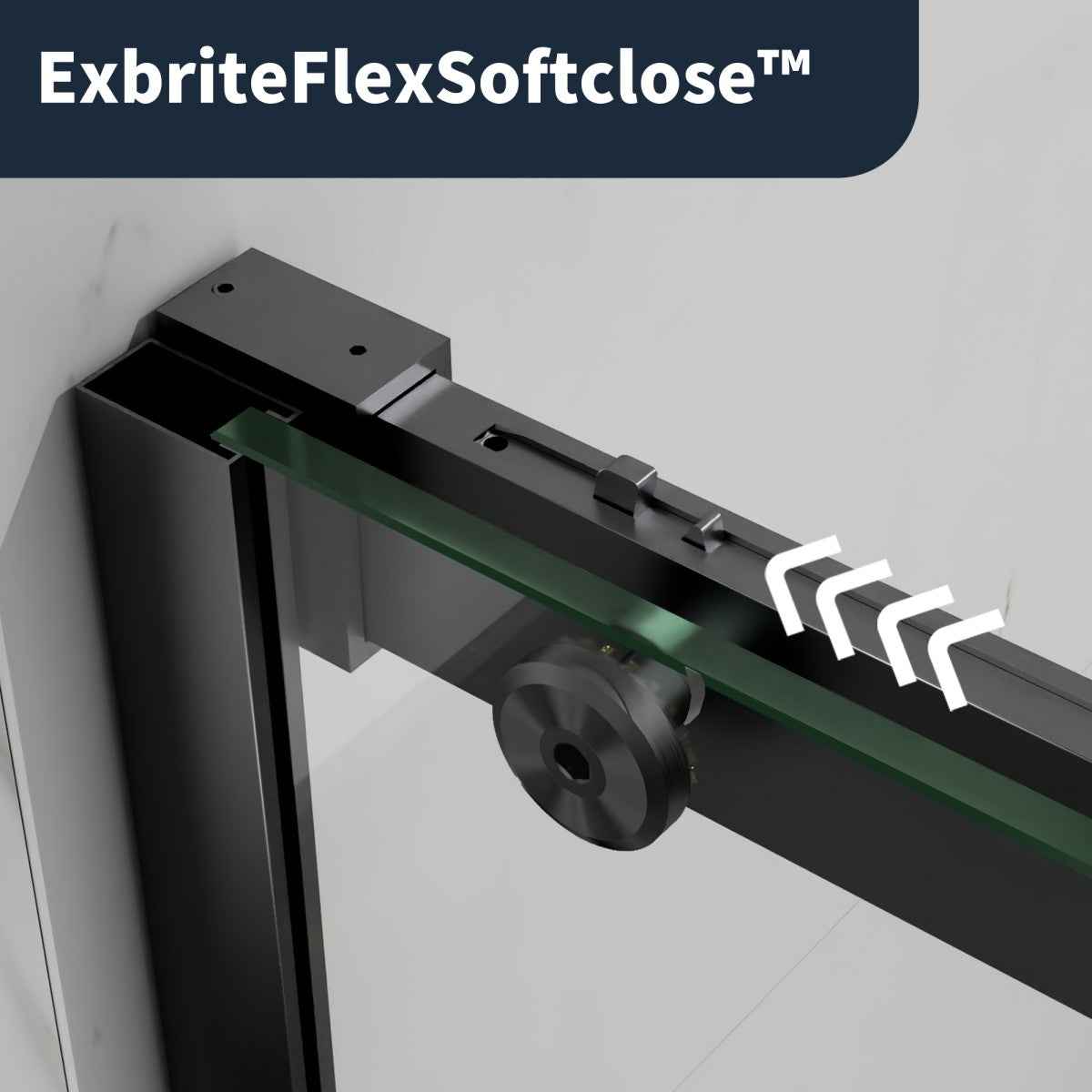 44-48" x 76" Frameless Sliding Shower door,Matte Black,Easy clean|ExBrite Elysian-M Series