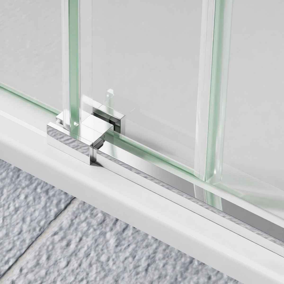 44-48" x 76" Frameless Sliding Shower door,Chrome,Easy clean|ExBrite Elysian-S Series