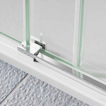 44-48" x 76" Frameless Sliding Shower door,Chrome,Easy clean|ExBrite Elysian-S Series
