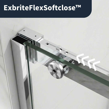 44-48" x 76" Frameless Sliding Shower door,Chrome,Easy clean|ExBrite Elysian-S Series