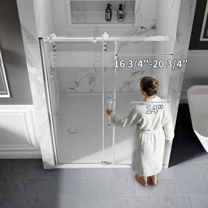 44-48" x 76" Frameless Sliding Shower door,Chrome,Easy clean|ExBrite Elysian-M Series