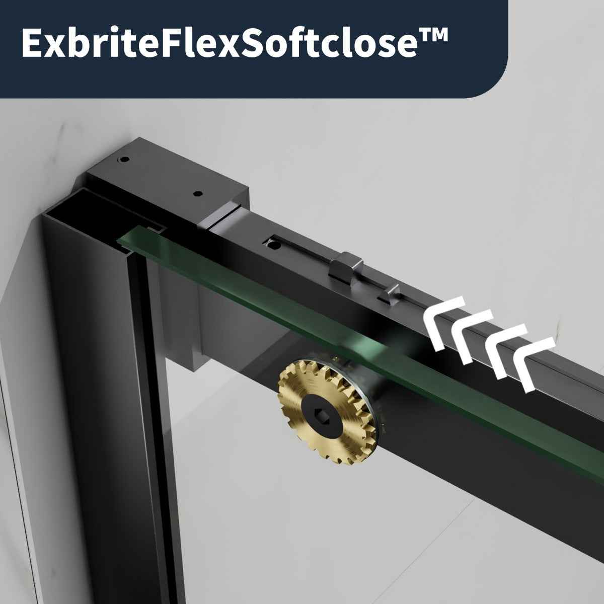 44-48" x 76" Frameless Sliding Shower door,Black Gold,Easy clean|ExBrite Elysian-G Series