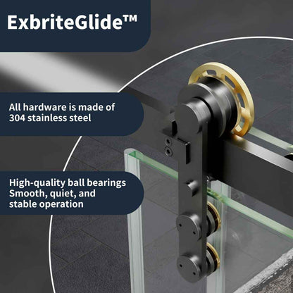 44-48" x 76" Frameless Sliding Shower door,Black Gold,Easy clean|ExBrite Elysian-S Series