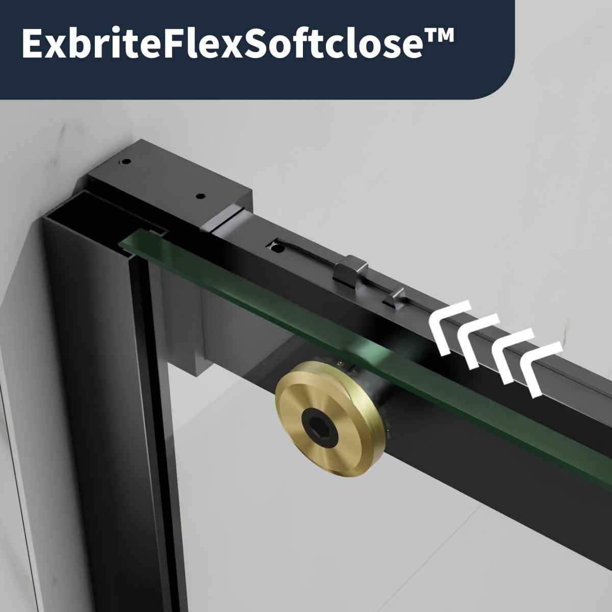 44-48" x 76" Frameless Sliding Shower door,Black Gold,Easy clean|ExBrite Elysian-S Series