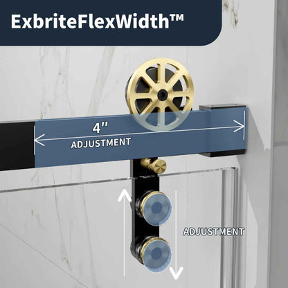 44-48" x 76" Frameless Sliding Shower door,Black Gold,Easy clean|ExBrite Elysian-S Series