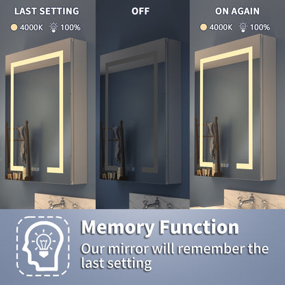 Boost 60" W x 32" H LED Lighted Bathroom Medicine Cabinet with Mirror Recessed or Surface led Medicine Cabinet