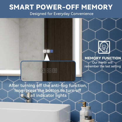 Verloar 30" W x 36" H Framed Lighted Bathroom  Mirror,Dimmable,Anti Fog,Front-Lit Illumination,Brushed Nickel