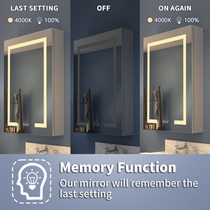 Boost-M2 48" W x 36" H Bathroom Light Medicine Cabinets with Vanity Mirror Recessed or Surface