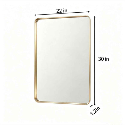 Noir 22" x 30" Gold Framed Rectangular Bathroom Mirror