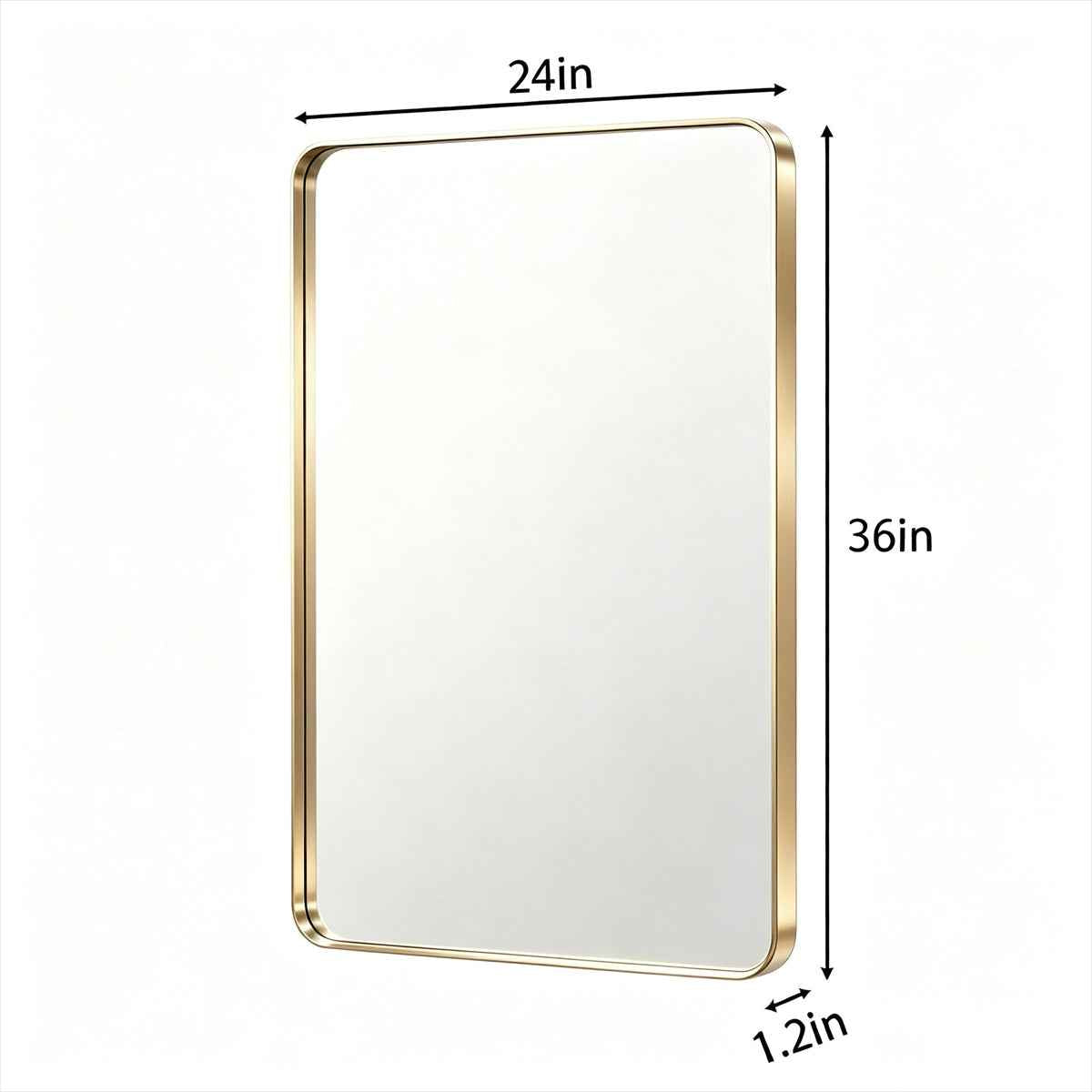 Noir 24" x 36" Gold Framed Rectangular Bathroom Mirror