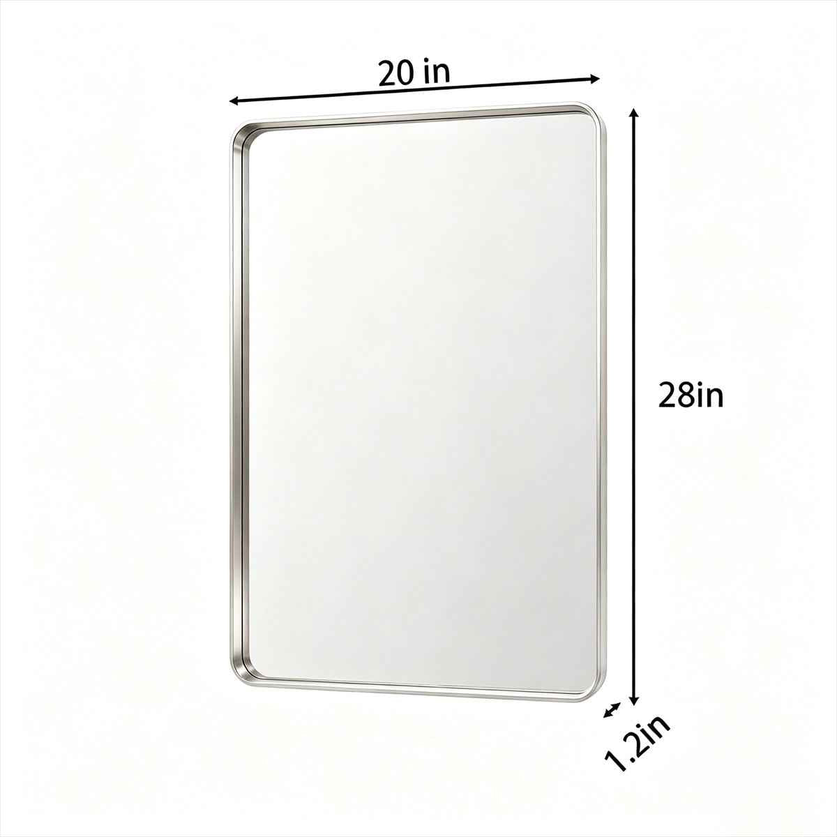 Noir 20" x 28" Silver Framed Rectangular Bathroom Mirror