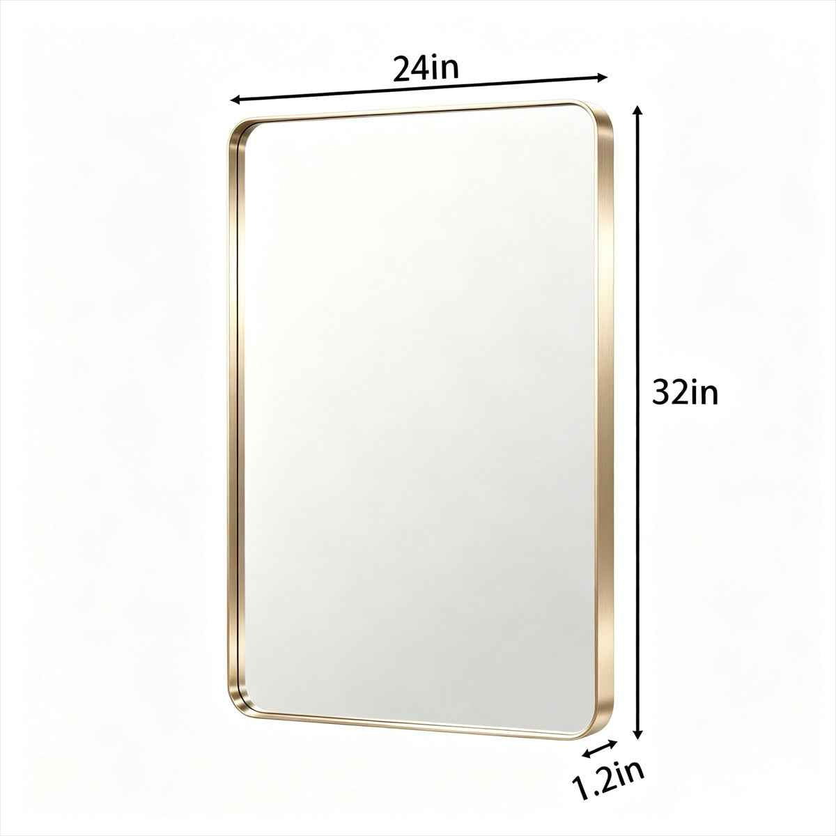 Noir 24" x 32" Gold Framed Rectangular Bathroom Mirror