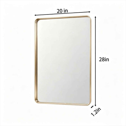 Noir 20" x 28" Gold Framed Rectangular Bathroom Mirror