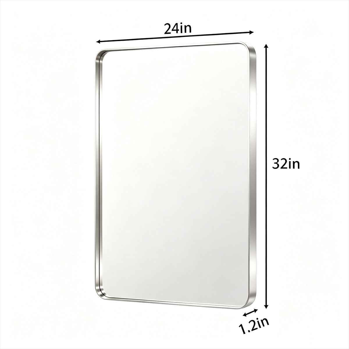 Noir 24" x 32" Silver Framed Rectangular Bathroom Mirror