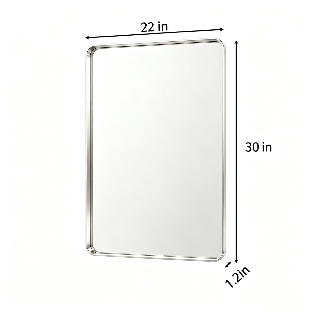 Noir 22" x 30" Silver Framed Rectangular Bathroom Mirror