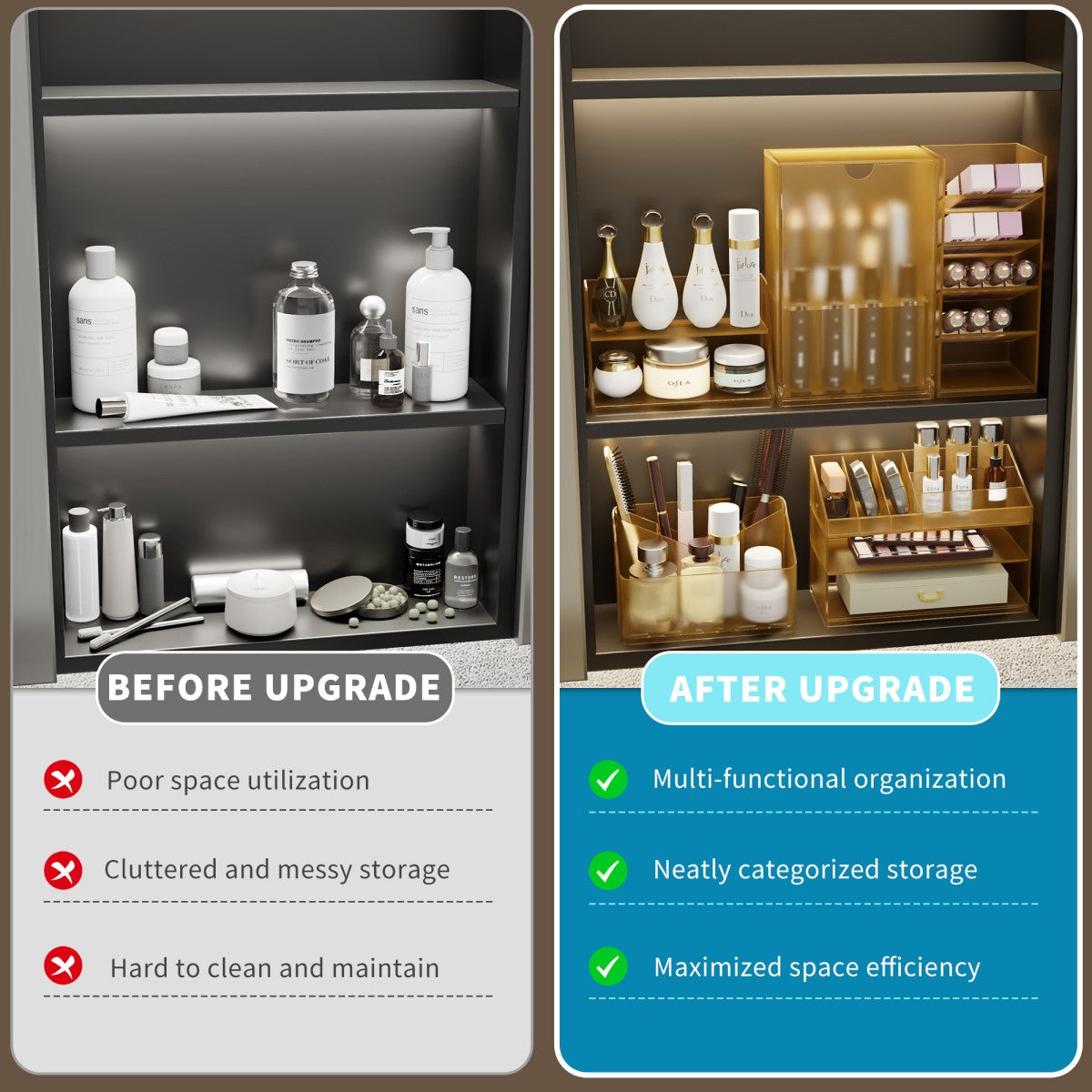 Modern Acrylic Cream Organizer – Elegant Storage for Skincare & Vanity Essentials