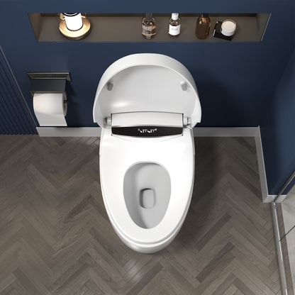 ExBrite Smart Toilets with Heated Bidet Seat Bidet toilet with Dryer and Warm Water,Portable toilet with bidet built.Intelligent Toilet Auto Open/Close Seat. Bidet toilet with Dryer and Warm Water