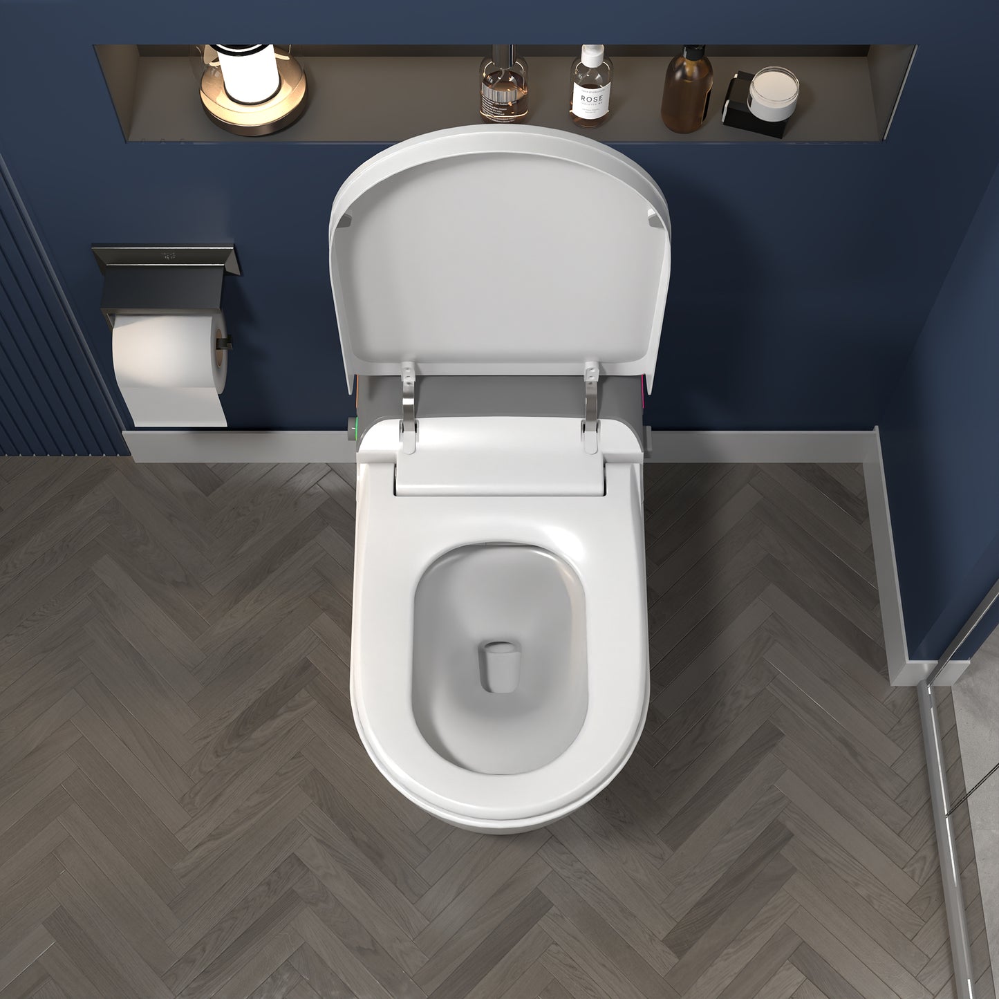 ExBrite Smart Bidet Toilet with Remote Control.Raised Tankless Toilet with LED Display. Auto Open/AutoHeated. Seat Toilet Bidet with Aromatherapy System.Warm Water And Dry.Off Seat Flush.Foot Sensor.