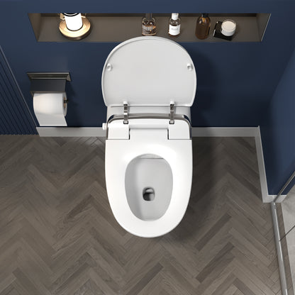 ExBrite Luxury Smart Toilet with Dryer,Warm Water,Elongated Bidet,Heated Seat,Remote Control,Night Light,Power Outage Flushing,Soft Close