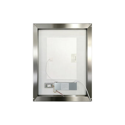 30"W x 36"H Lighted Mirrors | Verloar Brushed Nickel Front-Lit Mirror