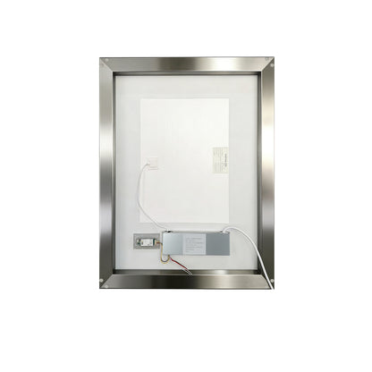 Verloar 22" W x 34" H Lighted Bathroom Mirror - Dimmable, Anti-Fog, Front-Lit Illumination in Brushed Nickel