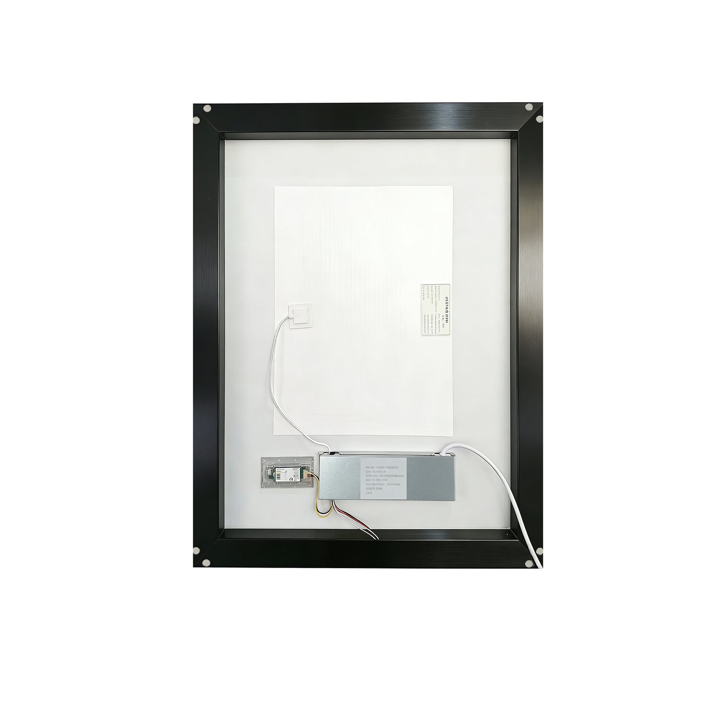 Verloar 22" W x 34" H Dimmable Lighted Bath Mirror with Light, Anti Fog and Matte Black Frame