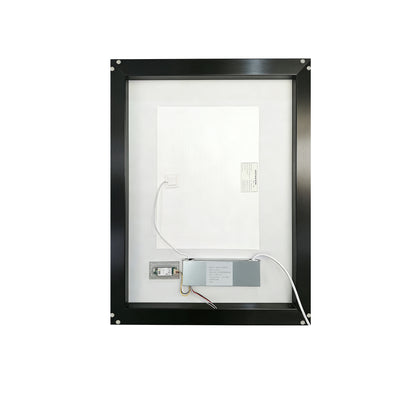 Verloar 22" W x 34" H Dimmable Lighted Bath Mirror with Light, Anti Fog and Matte Black Frame