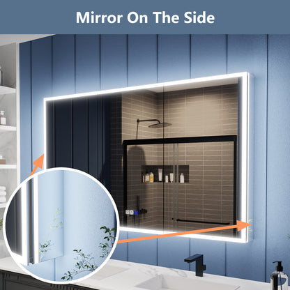 Illusion 60" x 36" LED Lighted Medicine Cabinet with Magnifiers Front and Back Light