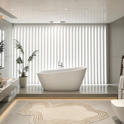 Exbrite 67'Special-shaped Freestanding Slipper Bathtub: Gloss White Finish, Chrome Overflow & Pop-Up Drain, cUPC Certified