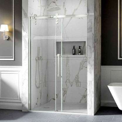 44-48" x 76" Frameless Sliding Shower door,Chrome,Easy clean|ExBrite Elysian-M Series