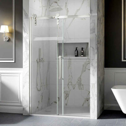 44-48" x 76" Frameless Sliding Shower door,Chrome,Easy clean|ExBrite Elysian-G Series