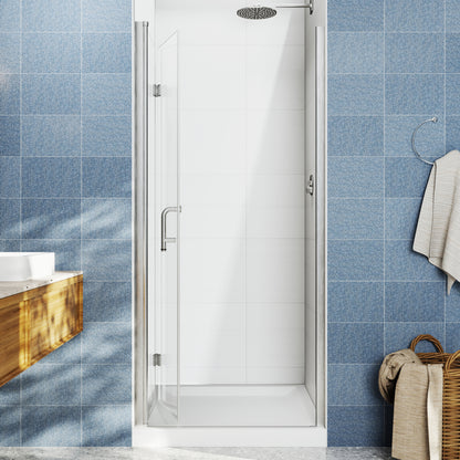 Adapt Allsumhome Bifold Shower Door 30-32 in.W x 72 in.H Pivot Swing Shower Doors,Brushed Nickel,Tempered Glass