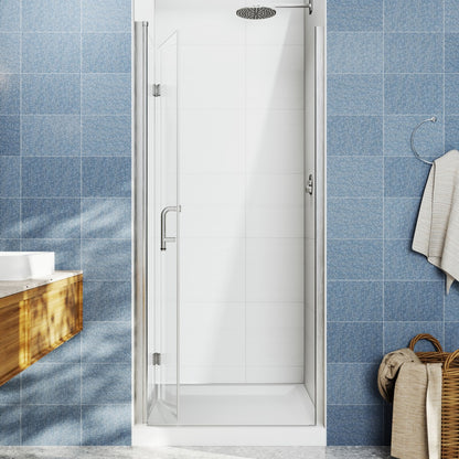 Adapt Allsumhome Bifold Shower Door 32-34 in.W x 72 in.H Pivot Swing Shower Doors,Brushed Nickel,Tempered Glass