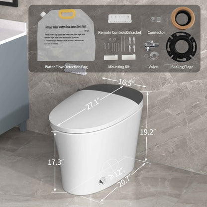 ADA Height Smart Bidet Toilet, Heated Seat, Auto Flush, Warm Air Dryer, Multiple Wash Modes, Powerful 1000g MAP Flush