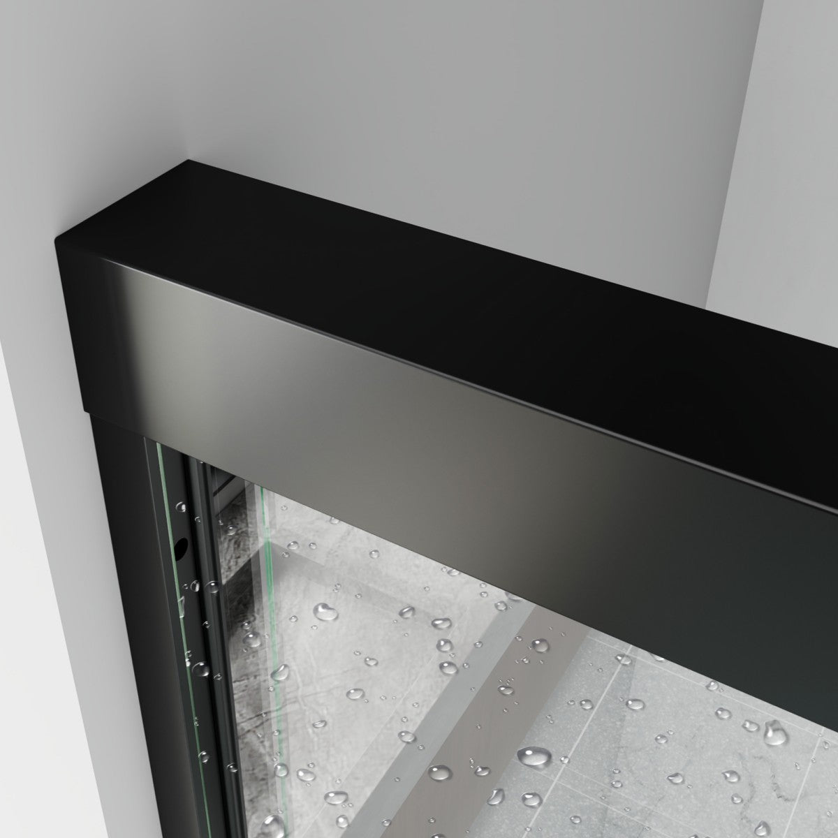 Glide-Bpro 58-60 in.Semi-Frameless Double Sliding Tub Door,Bypass Bathtub Shower Tempered Glass Door,Matte Black,Explosion-Proof Film