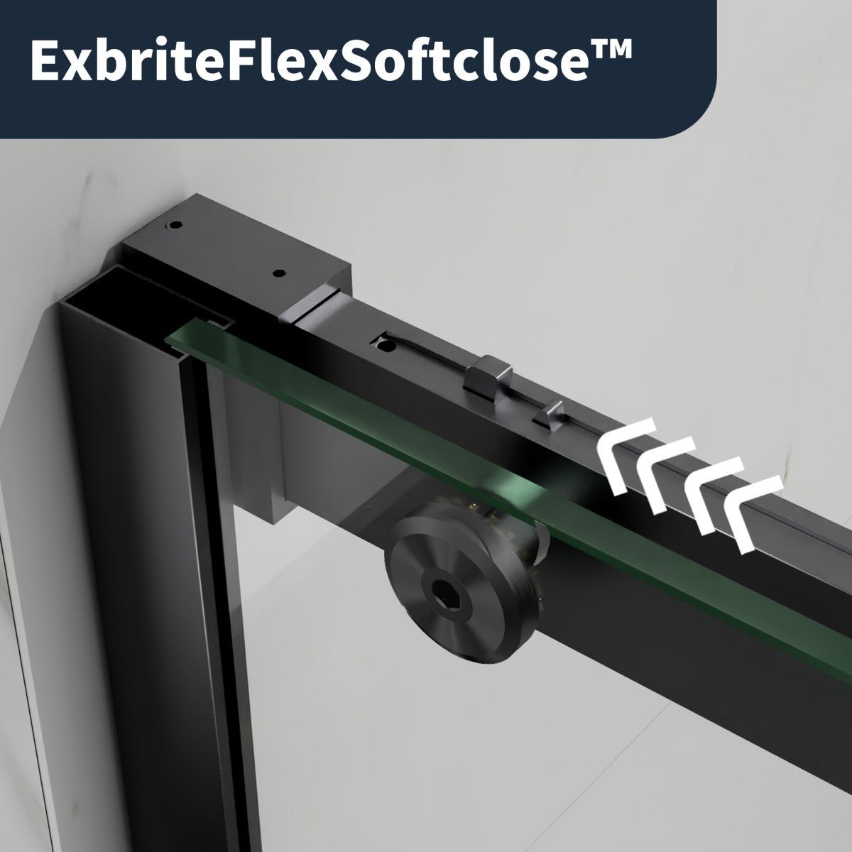 56-60" x 76" Shower Doors Sliding Frameless, Matte Black | ExBrite Elysian-R Series