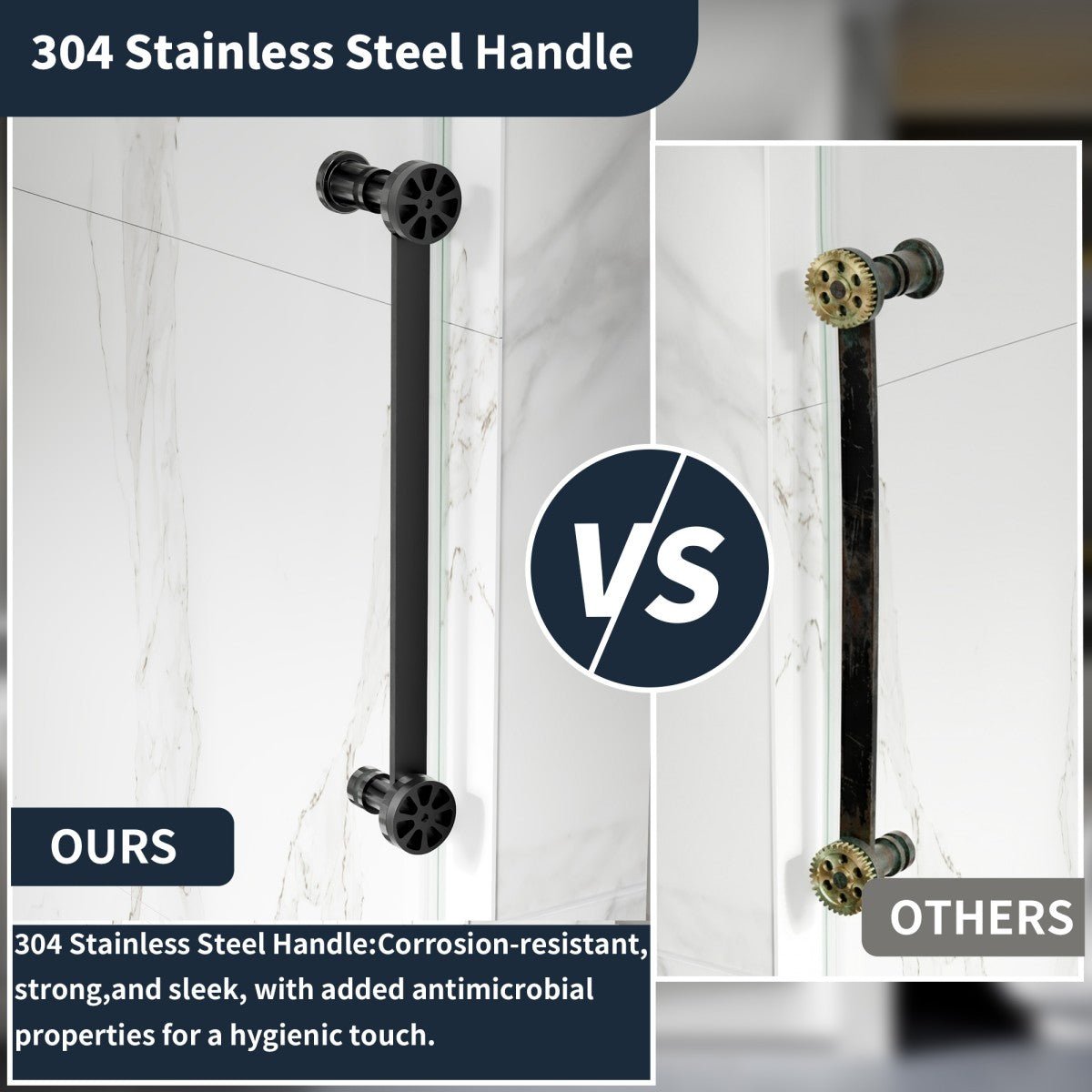 56-60" x 76" Sliding Glass Shower Doors Frameless, Matte Black, Easy Clean Fixed Glass Left | ExBrite Elysian-F Series