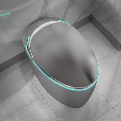 EP Exbrite Unique Smart Toilet with Bidet Built In, Intelligent One Piece Toilet For Modern Bathroom, Auto Open/Close Seat, Foot Sensor, LED Display,Night Light, Warm Water & Dryer,Grey