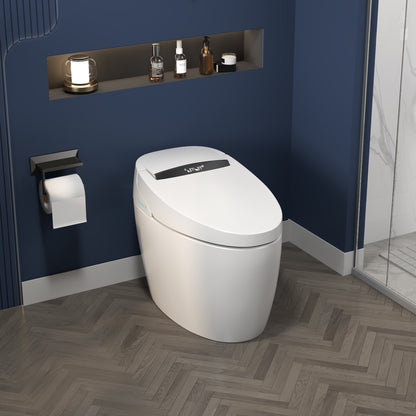 ExBrite Smart Toilets with Heated Bidet Seat Bidet toilet with Dryer and Warm Water,Portable toilet with bidet built.Intelligent Toilet Auto Open/Close Seat. Bidet toilet with Dryer and Warm Water