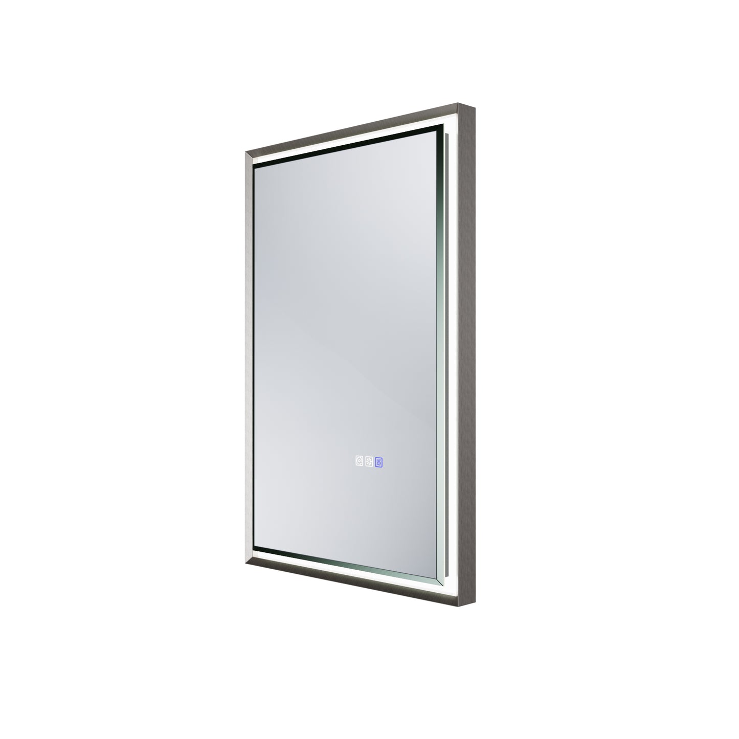 Verloar 22" W x 34" H Lighted Bathroom Mirror - Dimmable, Anti-Fog, Front-Lit Illumination in Brushed Nickel