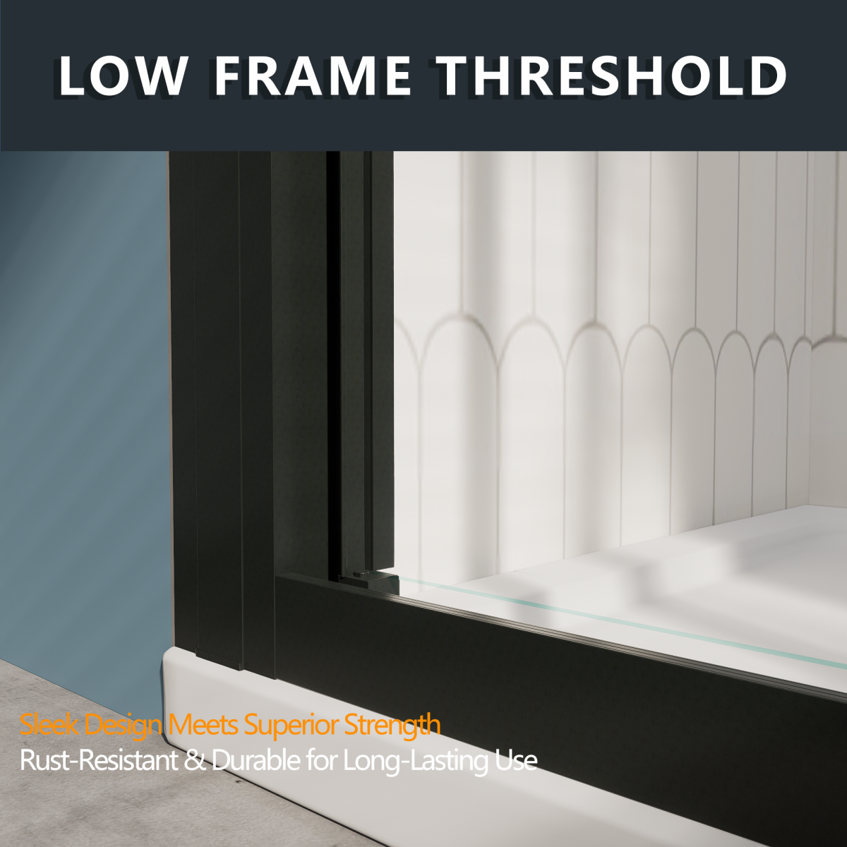 Nexus 56-60W x 70.H Easy Clean Double Framed Sliding Shower Door with 1/4" (6mm) Clear SGCC Tempered Glass,Matte Black Finish