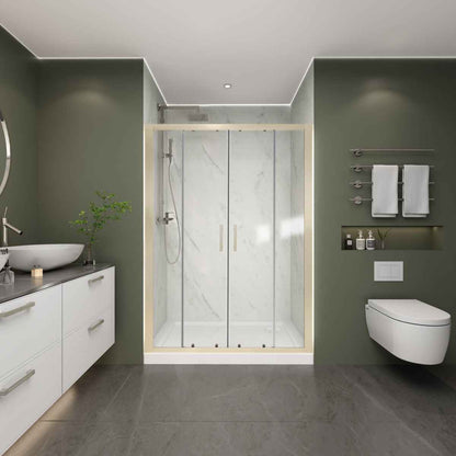 Holden 50-54.W x 70.H Easy Clean Double Framed Sliding Shower Door with 1/4" (6mm) Clear SGCC Tempered Glass, Brushed Nickel Finish,Burshed Nickel (Copy)