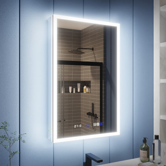 Illusion 24" x 36" Medicine Cabinet with Mirror Led,Front and Back Light,Hinge on Left
