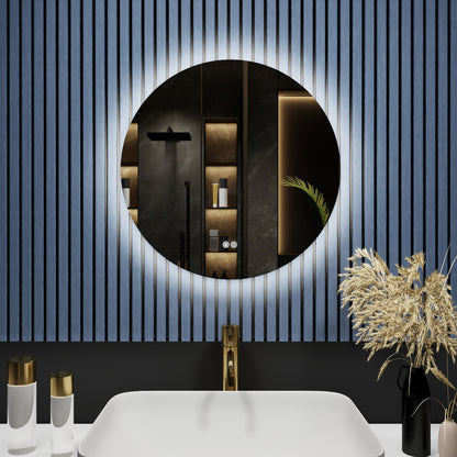 Caivell 20" Round 3-Color Anti-Fog Backlit LED Bathroom Mirror