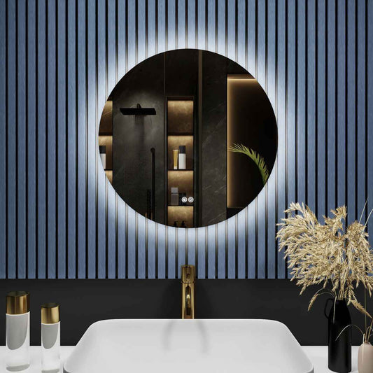 Caivell 20" Round 3-Color Anti-Fog Backlit LED Bathroom Mirror