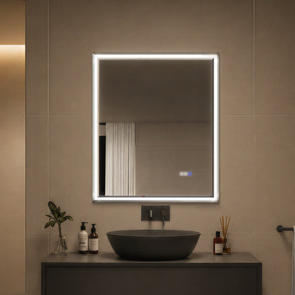 30"W x 36"H Lighted Mirrors | Verloar Brushed Nickel Front-Lit Mirror
