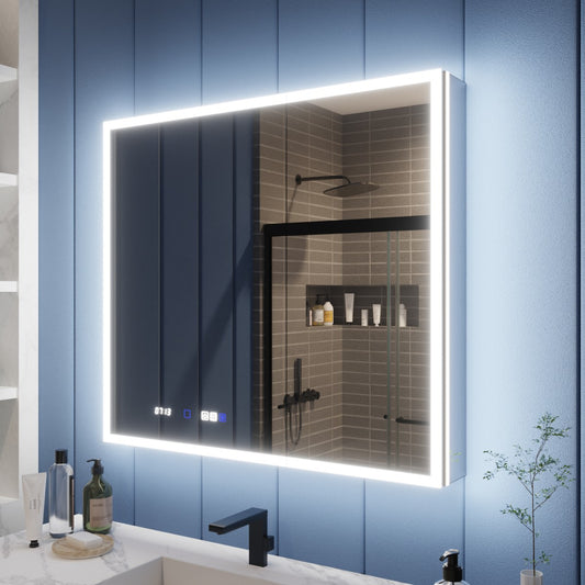 Illusion 36" x 32" LED Surface or Recessed Medicine Cabinet with Mirror Front and Back Light