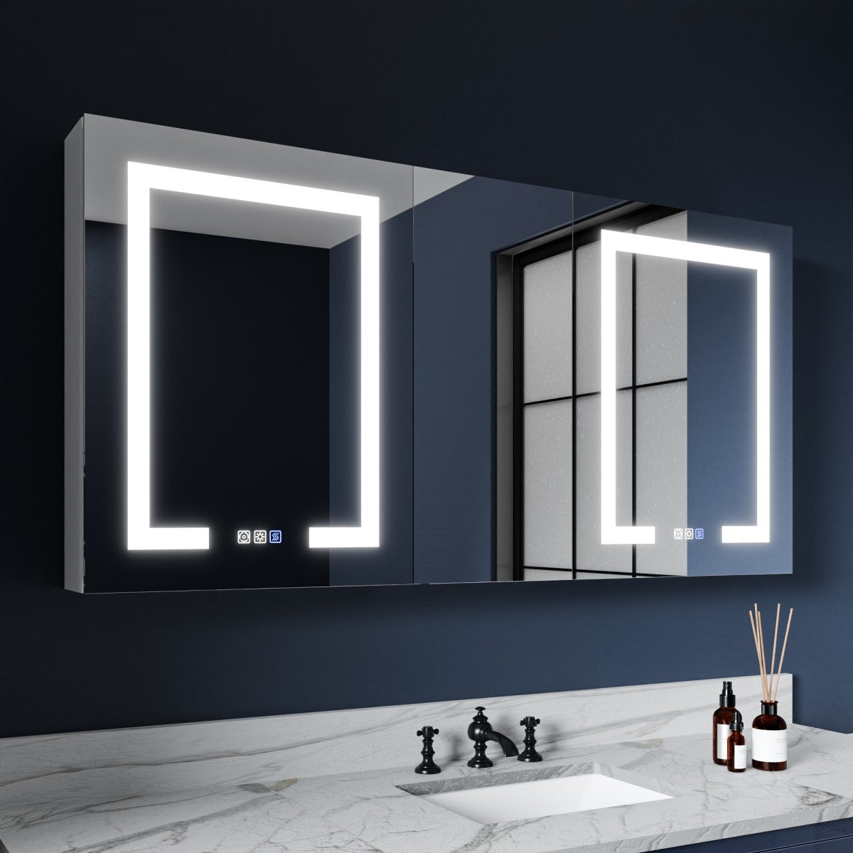 Boost-M1 52" W x 26" H Combination Medicine Cabinet with Mirror led Lighted Medicine Cabinet