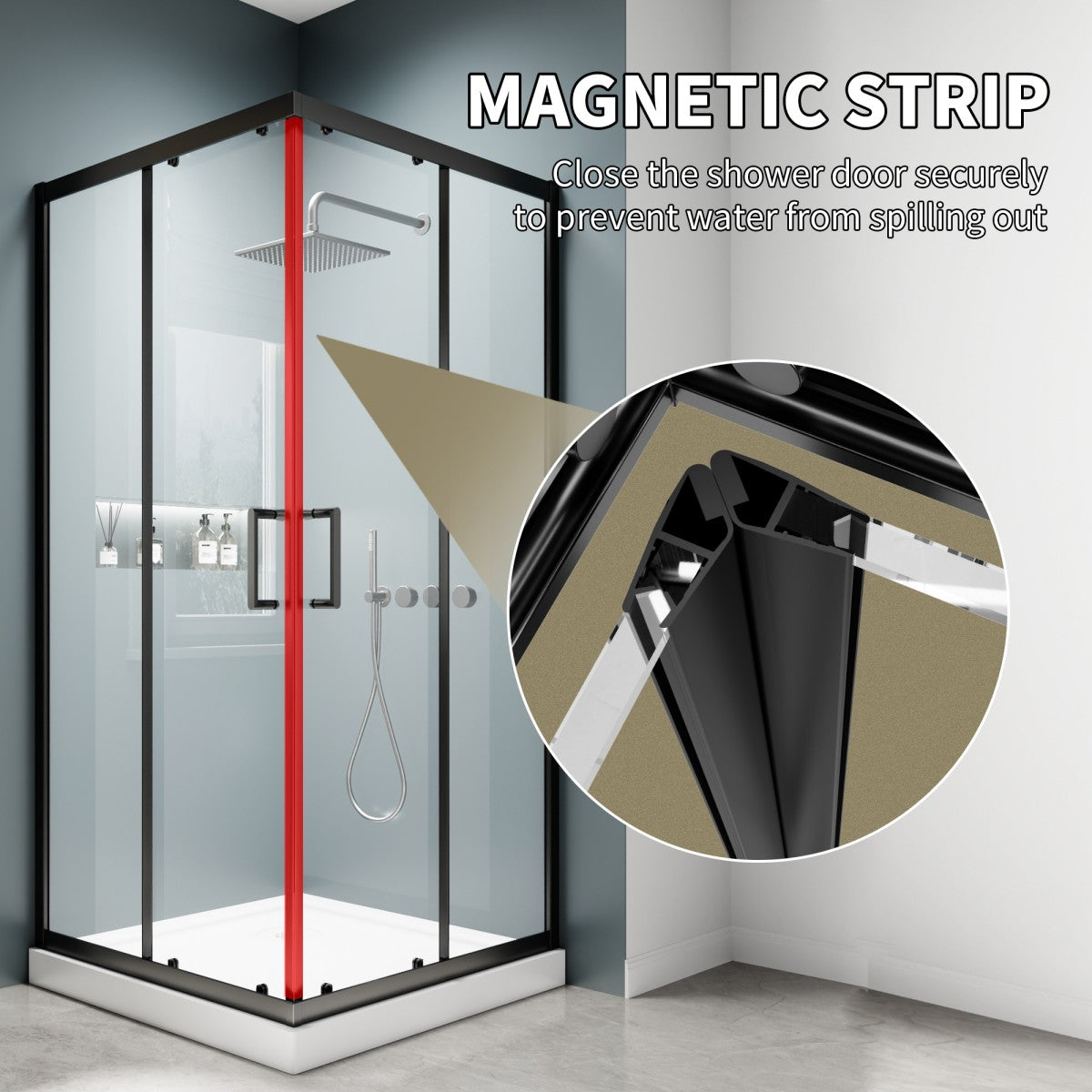 Haven 38" x 72" Matte Black Corner Shower Enclosure,6mm Clear Glass,Double Sliding Shower Doors,Not Base,Adjustable